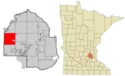 Location of the city of Independence within Hennepin County, Minnesota
