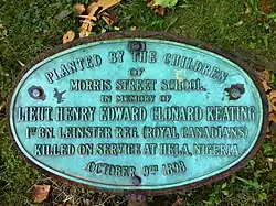 Clonard Keating – Nigeria, Plaque, Halifax Public Gardens, Nova Scotia