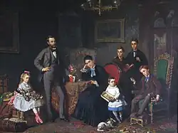 Henry Mosler (1876) The Gest Family - Joseph Henry Gest is second from right