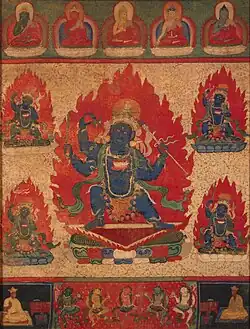 Thangka depicting four-armed Acala, from Khara-Khoto, 13th-14th century