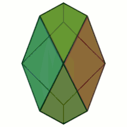 The Herschel enneahedron. All of the faces are quadrilaterals. It is the simplest polyhedron without a Hamiltonian cycle,[7] the only convex enneahedron in which all faces have the same number of edges,[8] and one of only three bipartite convex enneahedra[9].