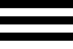 A flag with six horizontal stripes, alternating between black and white