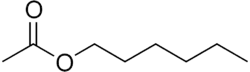 Skeletal formula of hexyl acetate
