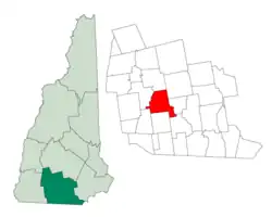 Location in Hillsborough County, New Hampshire