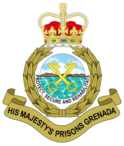 The emblem of His Majesty's Prison featuring St Edward's Crown