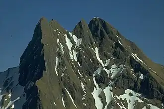 Höfats second summit (2258 m, second summit from left)