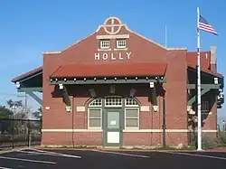Former Holly Santa Fe Depot, currently is town hall (2010)