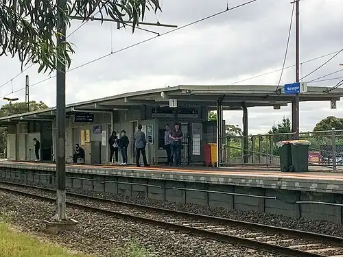 Holmesglen platforms 1&2 viewed from the south end of the station