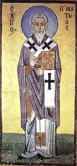 Fresco of St. Ignatius from Hosios Loukas Monastery, Boeotia, Greece