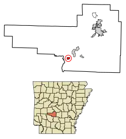 Location of Friendship in Hot Spring County, Arkansas.