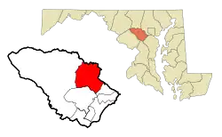 Location of Ellicott City, Maryland