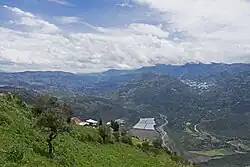 The Patate River and Patate seen from E304 in Huambaló