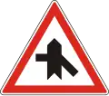 A-036 Merging traffic on right and side road with priority on left