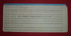 Card formatted for IBM 1620 assembly language.