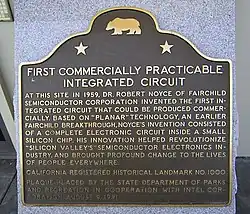 Commemorative plaque to the Fairchild team