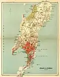 The presidency town of Bombay (shown here in a 1908 map) was established in 1684.