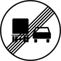 End of no-overtaking zone for lorries