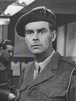 Carmichael wearing army uniform