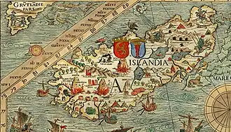 Image 2Iceland on the carta marina by Olaus Magnus. (from History of Iceland)