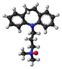 Ball-and-stick model of the imipraminoxide molecule