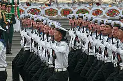 Turkmenistan navy sailors on parade