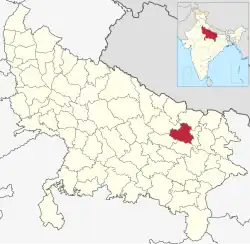 Location of Basti district in Uttar Pradesh