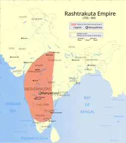 Map of eighth-century Rashrakuta empire
