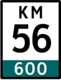 Highway location marker with meters, placed in each 200 m of the Motorway