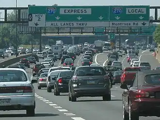 Local–express lanes on Interstate 270 in Montgomery County, Maryland