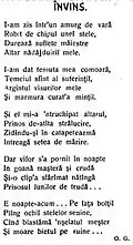 Octavian Goga's "Învins" ("Defeated"), printed in Luceafărul in March 1905
