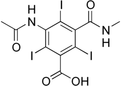 Skeletal formula of iotalamic acid