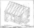 An isometric drawing of the Lasource-Durand Cabin