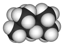 Spacefill model of 2,2,4-trimethylpentane