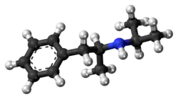 Ball-and-stick model of the isopropylamphetamine molecule