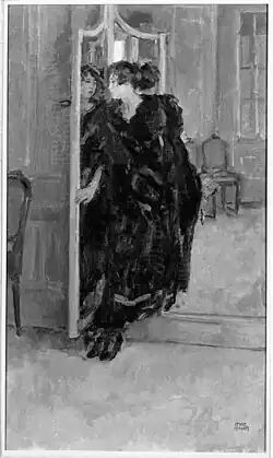 Gertie in front of a mirror at Hirsch