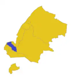 Location of Istočno Novo Sarajevo within the city of Istočno Sarajevo