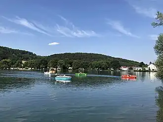 View of the eastern shore of Lake Itzelberg