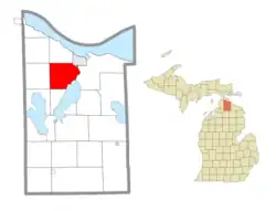 Location within Cheboygan County
