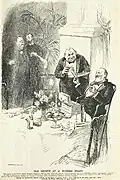 'Old Ghosts at a Modern Feast', cartoon depicting Jack Lang and the ghosts of George Reid and John C. Neild, by Cecil Humphrey Percival, published in The Bulletin, 4 November 1926.