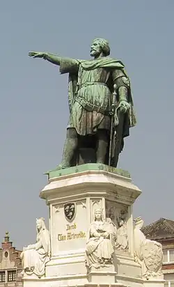 Statue of Jacob of Artevelde on the Vrijdagmarkt in Ghent