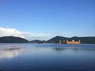 View of the Jal Mahal floating on the Man Sagar Lake