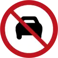 R10 No motor vehicles, except for two-wheeled motorcycles without side-car