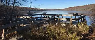 James Goodwin State Forest Pine Acres Lake Observation Deck at Boat Launch