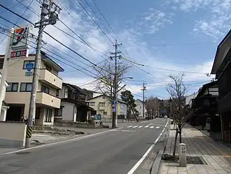 Japan National Route 142 near end point at Shimosuwa town.JPG