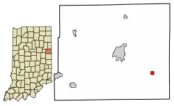 Location of Salamonia in Jay County, Indiana.