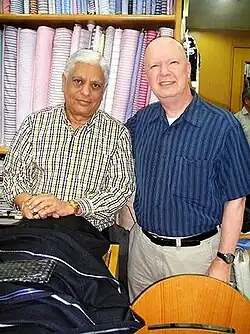 Jeff Harley (right) at Sam’s Tailor