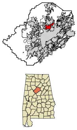 Location of Fultondale in Jefferson County, Alabama.