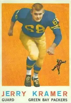 Kramer's Topps playing card showing a stylized photo of him in uniform running