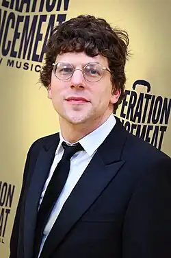 A photograph of Jesse Eisenberg at the Opening night performance of musical Operation Mincemeat on Broadway