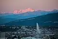 Geneva Jet d'Eau with Mont Blanc